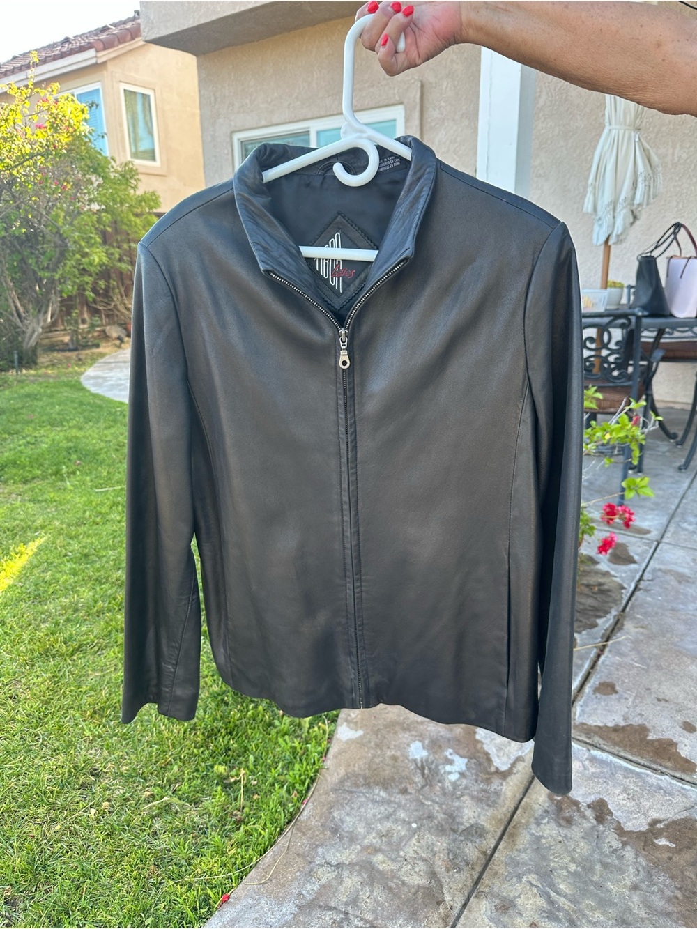 Vintage Leather Zip-Front Jacket